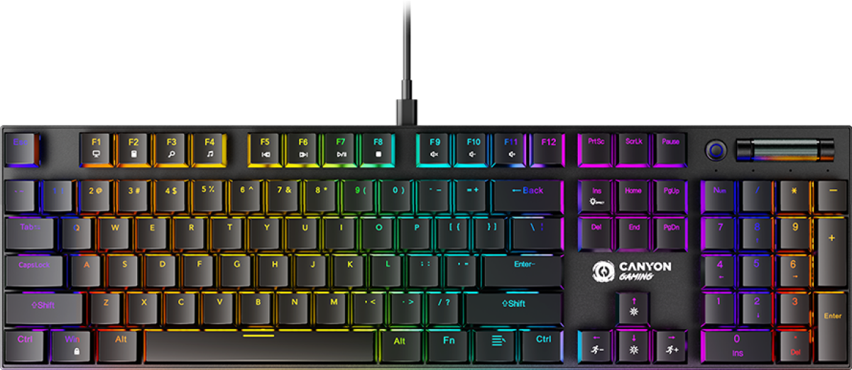 Клавиатура Геймърска Canyon Cometstrike TKL GK-55, USB, Подсветка, MX Red Linear, Механична, Черенна ниска цена с бърза доставка - BestPC.BG