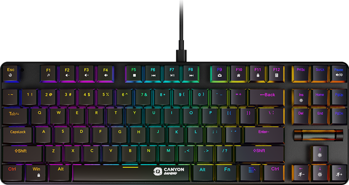Клавиатура Геймърска Canyon Cometstrike TKL GK-50, с кабел, RGB подсветка, механични клавишина ниска цена с бърза доставка - BestPC.BG
