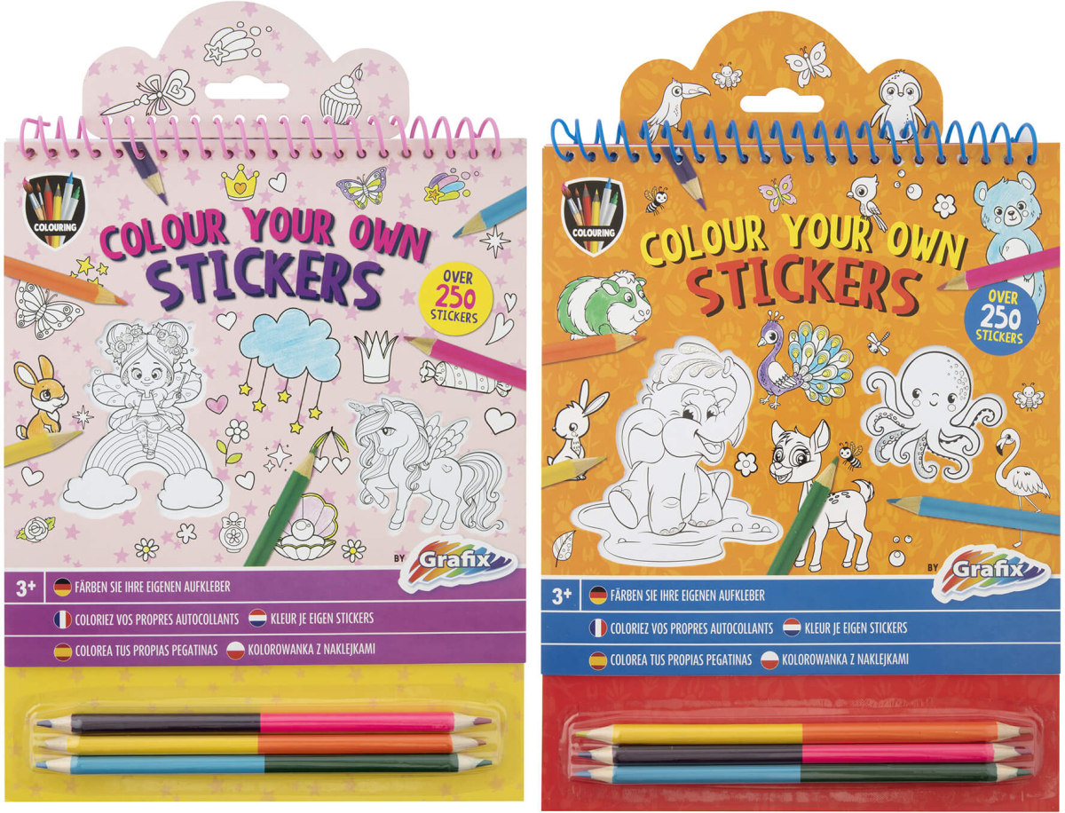 Moxy Книжка за оцветяване на стикери, с включени 3 двойни молива, асорти, 48 брояна ниска цена с бърза доставка - BestPC.BG