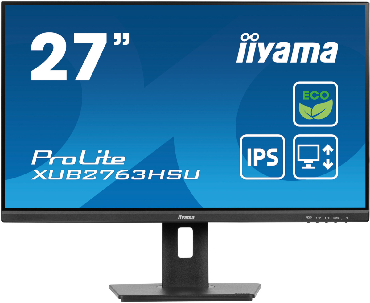 Монитор IIYAMA XUB2763HSU-B1, 27\'\' IPS LED panel, AG, 16:9, FHD 1920x1080, 3ms, 100Hzна ниска цена с бърза доставка - BestPC.BG