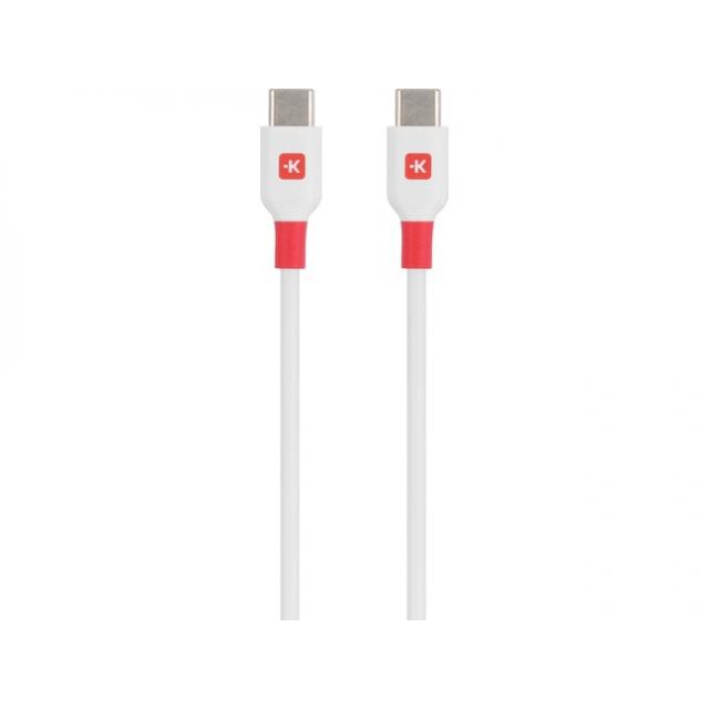 Кабел Skross, USB-C - USB-C мъжко, USB 2.0, 2.0 м, Бялна ниска цена с бърза доставка - BestPC.BG