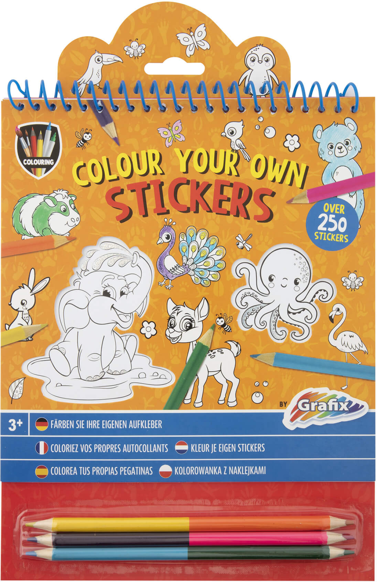 Moxy Книжка за оцветяване на стикери, с включени 3 двойни молива, оранжевана ниска цена с бърза доставка - BestPC.BG