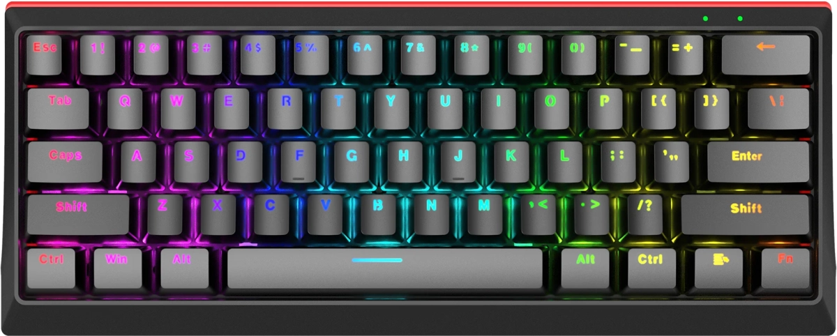 Клавиатура Mechanical keyboard 61 keys TKL - KG962G - RED switches, RGBна ниска цена с бърза доставка - BestPC.BG
