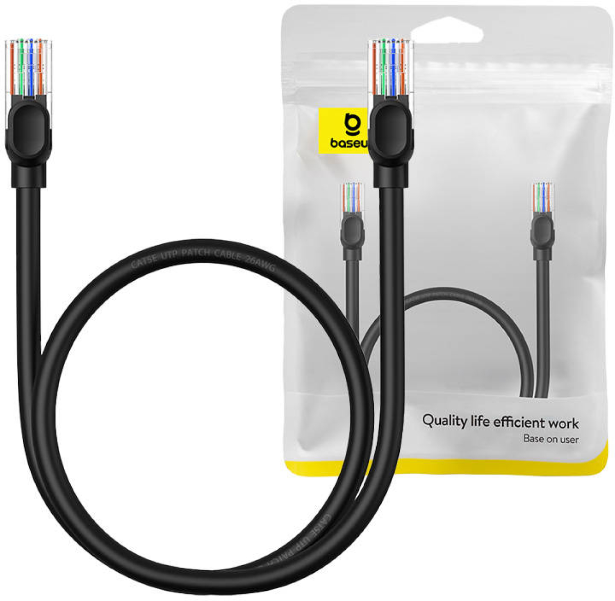 Мрежов кръгъл кабел Baseus RJ45, Cat.5, 0,5 м B00133206111-00 - черенна ниска цена с бърза доставка - BestPC.BG