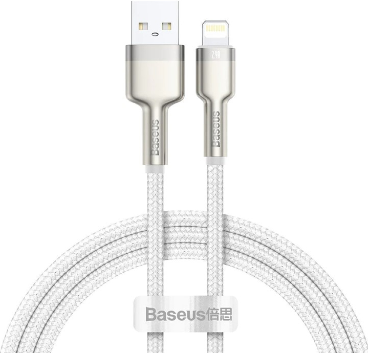Кабел Baseus Cafule Metal Series USB-A към Lightning, 2м CALJK-B02 - бялна ниска цена с бърза доставка - BestPC.BG