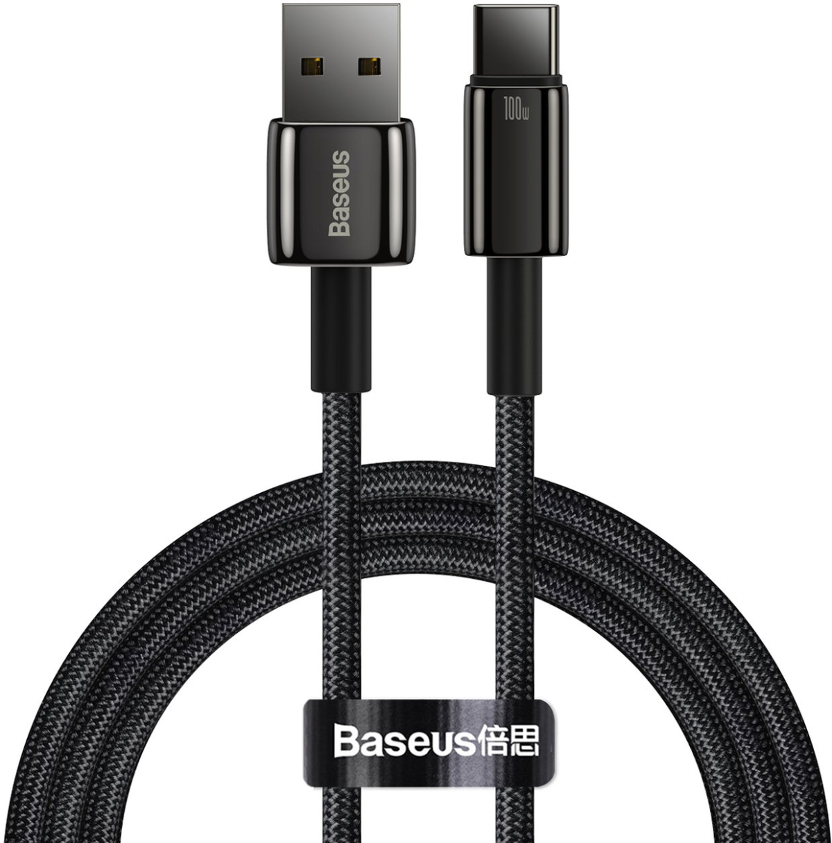 Кабел Baseus Tungsten Gold 100W USB-A към USB-C 1м CAWJ000001 - черенна ниска цена с бърза доставка - BestPC.BG