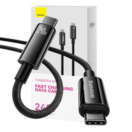 Кабел Baseus Tungsten Gold 240W USB-C към USB-C 1м CAWJ040001 - черенна ниска цена с бърза доставка - BestPC.BG