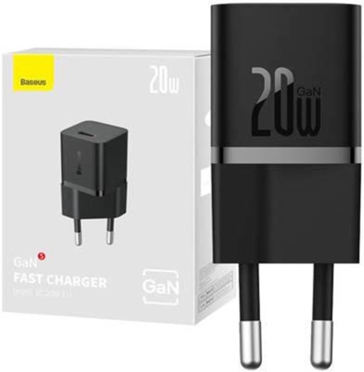 Принадлежност за смартфон Зарядно устройство Baseus GaN5 20W мини USB-C, 20W CCGN050101 - чернона ниска цена с бърза доставка - BestPC.BG