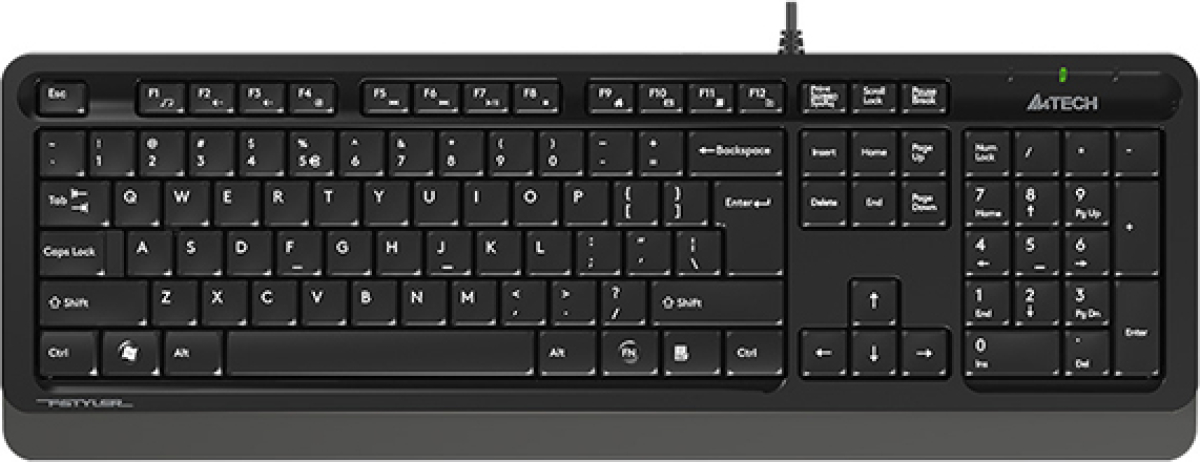 Клавиатура A4TECH FK10, с кабел, БДС, мембранни клавиши, сив цвятна ниска цена с бърза доставка - BestPC.BG