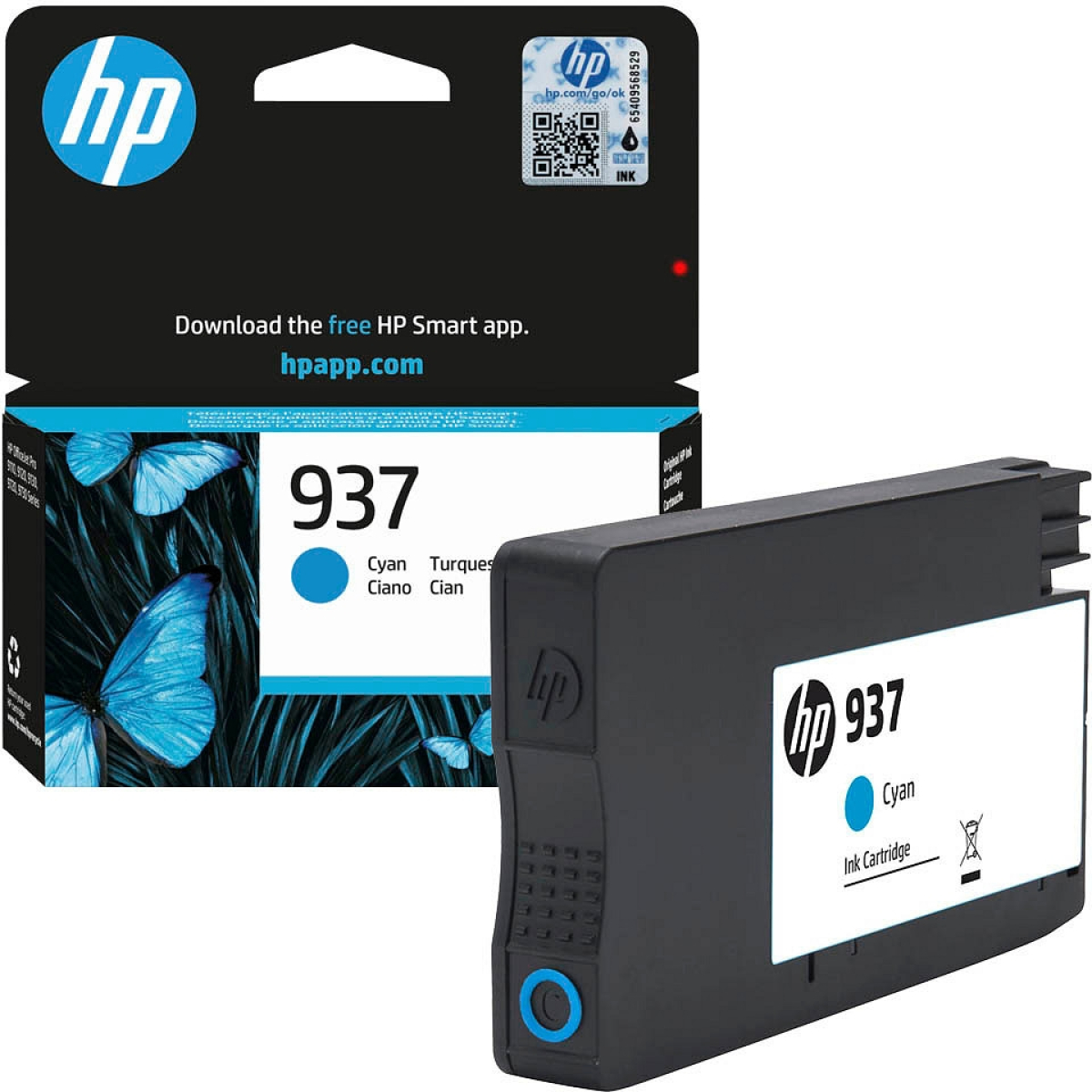 Касета с мастило HP 937 Cyan Original Ink Cartridgeна ниска цена с бърза доставка - BestPC.BG
