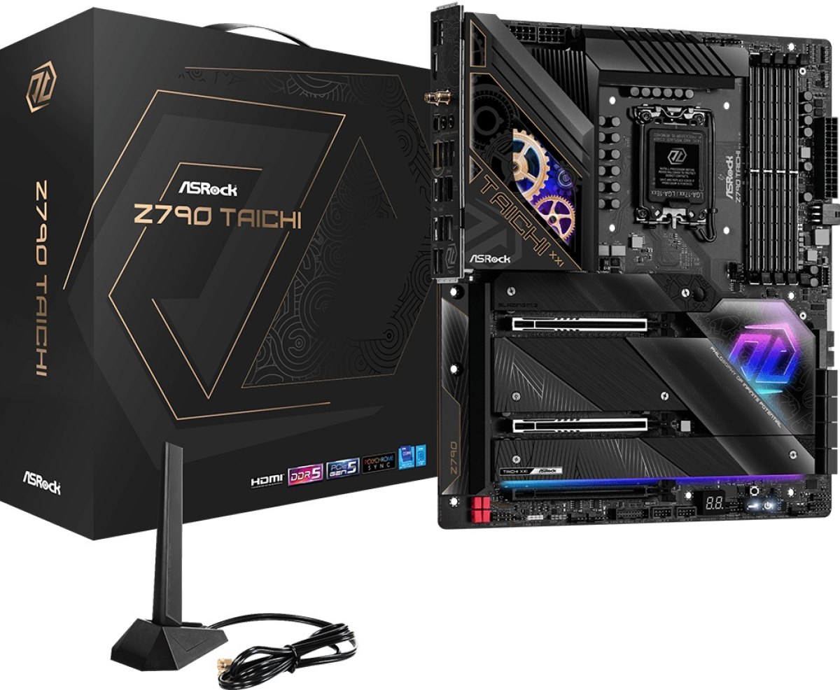 Дънна платка Asrock Z790 Taichi, LGA1700, 4x DDR5, 2x PCIe 5.0 x16, 1x PCIe 4.0 x16, 4x Hyper M.2, 1x HDMIна ниска цена с бърза доставка - BestPC.BG