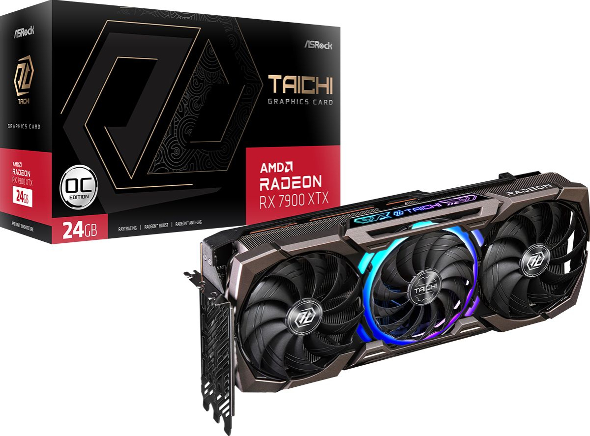 Видеокарта Asrock AMD Radeon RX 7900XTX Taichi OC, 24GB GDDR6 384 bit, 3x DP 2.1, 1x HDMI, 3 fanна ниска цена с бърза доставка - BestPC.BG