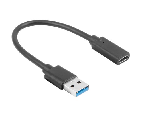 Кабел/адаптер Lanberg USB-C (F) -- USB-A(M) cable 0.15 m, blackна ниска цена с бърза доставка - BestPC.BG