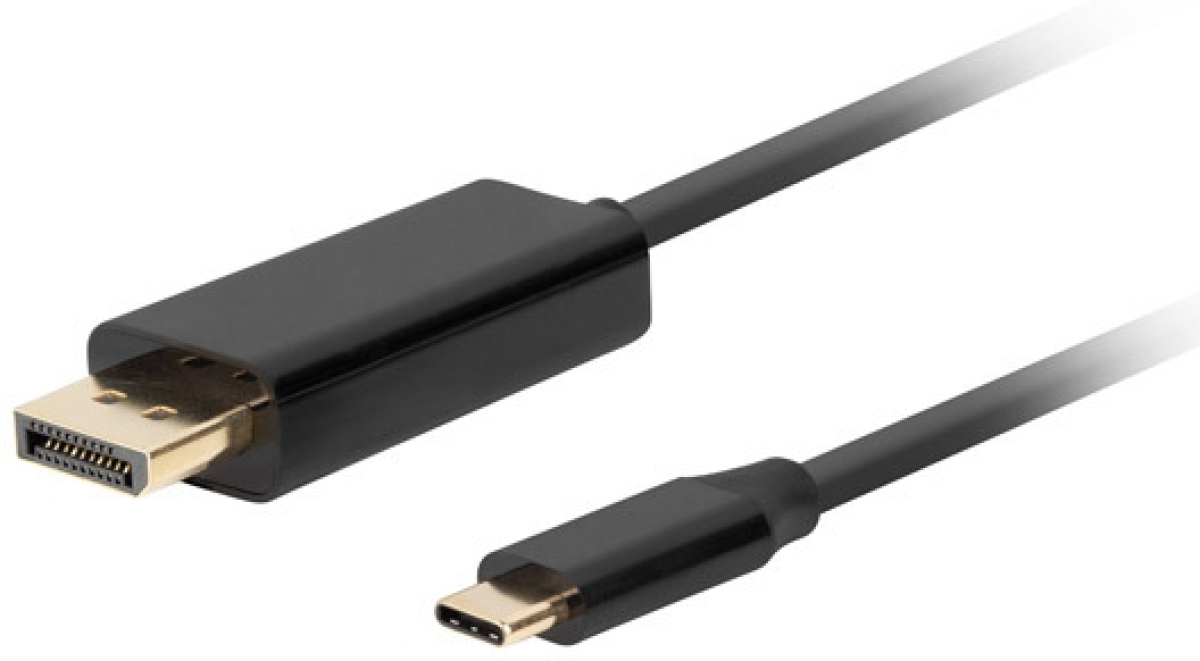 Кабел/адаптер Lanberg USB-C (M) -- Displayport(M) 1.2 4K 60hz cable 3m, blackна ниска цена с бърза доставка - BestPC.BG