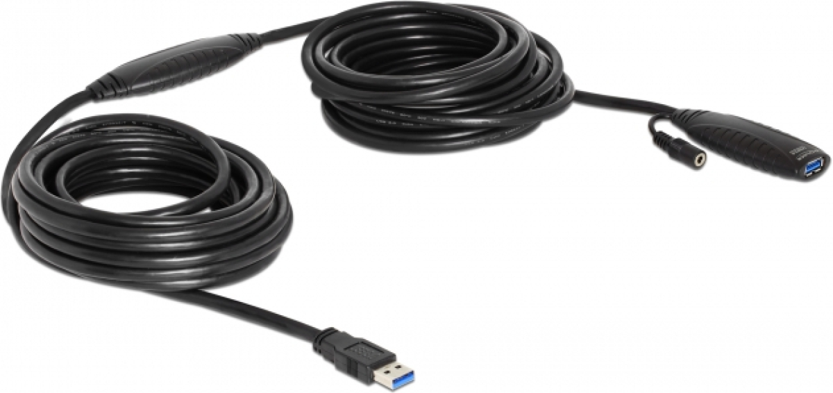 Удължителен кабел DeLock, Активен, USB-A мъжко - USB-A женско, USB 3.0, 10 м, Черенна ниска цена с бърза доставка - BestPC.BG