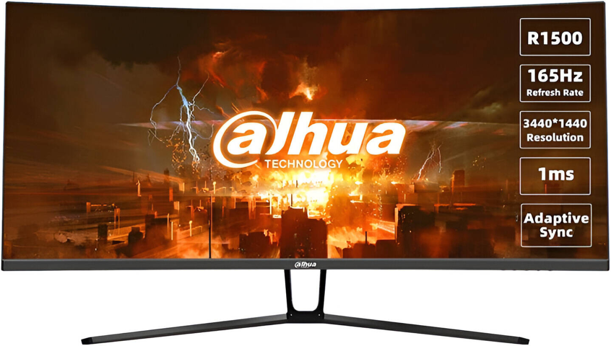 Монитор Dahua LM34-E330C 34" 3440 x 1440, VA, 165Hz, 1ms, 2x HDMI 2.0, 2x DP 1.4, DC 12V, 2A, 78Wна ниска цена с бърза доставка - BestPC.BG