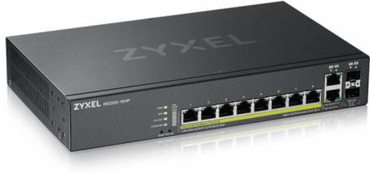 Комутатор/Суич ZyXEL GS-2220-10HP, 8x Gigabit PoE + 2x Gigabit combo (RJ45-SFP), управляемна ниска цена с бърза доставка - BestPC.BG