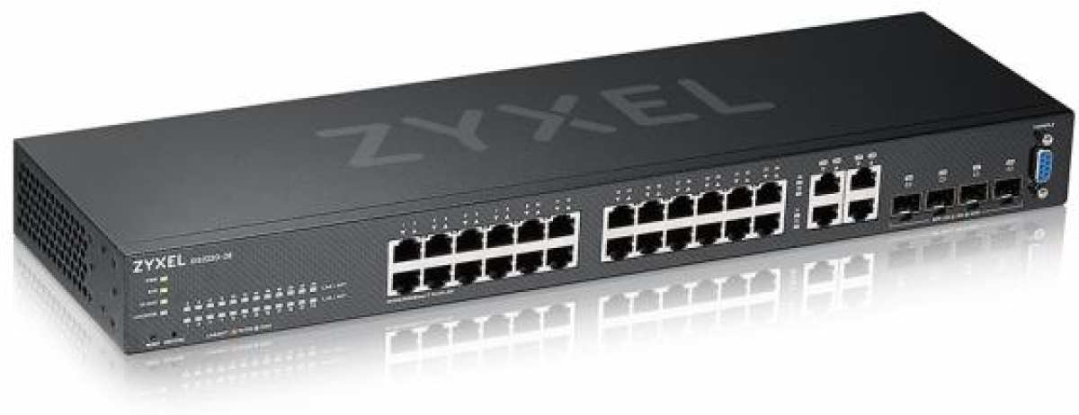 Комутатор/Суич ZyXEL GS-2220-28, 24 портов Layer2+, 24x Gigabit + 4x Gigabit combo SFP, управляемна ниска цена с бърза доставка - BestPC.BG