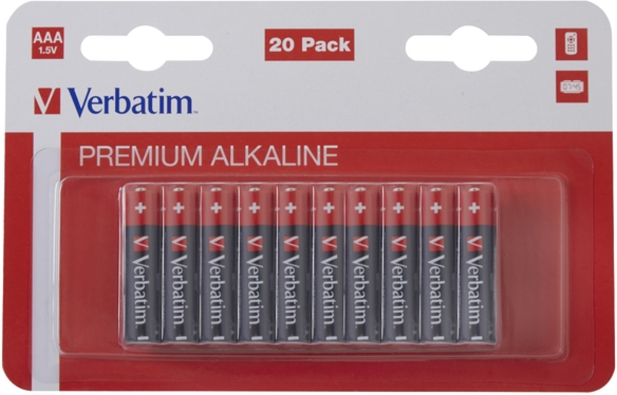 Батерия Verbatim ALKALINE BATTERY AAA 20 PACK (HANGCARD)на ниска цена с бърза доставка - BestPC.BG