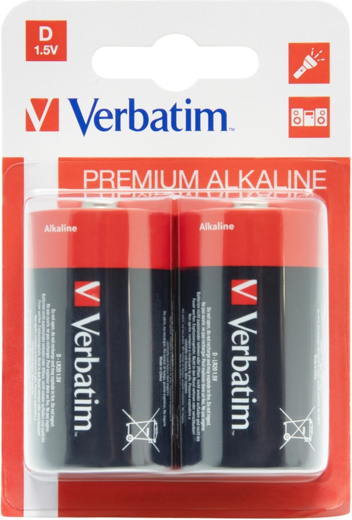 Батерия Verbatim ALKALINE BATTERY D 2 PACK (HANGCARD)на ниска цена с бърза доставка - BestPC.BG