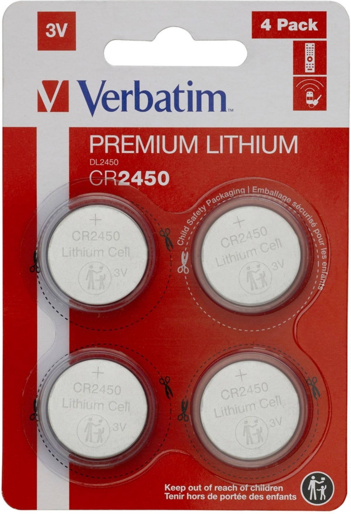 Батерия Verbatim LITHIUM BATTERY CR2450 3V 4 PACKна ниска цена с бърза доставка - BestPC.BG