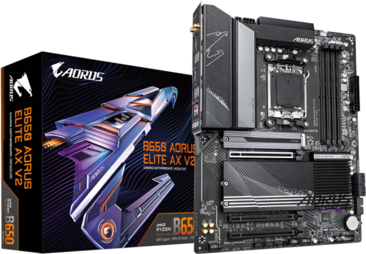 Дънна платка Gigabyte B650 AORUS ELITE AX V2, Socket AM5, Wi-Fi 6E, 4x DDR5на ниска цена с бърза доставка - BestPC.BG