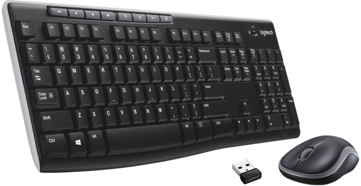 Клавиатура Logitech MK270, USB 2.0, Безжична, БДС кирилизация, комплект с мишка, Черенна ниска цена с бърза доставка - BestPC.BG