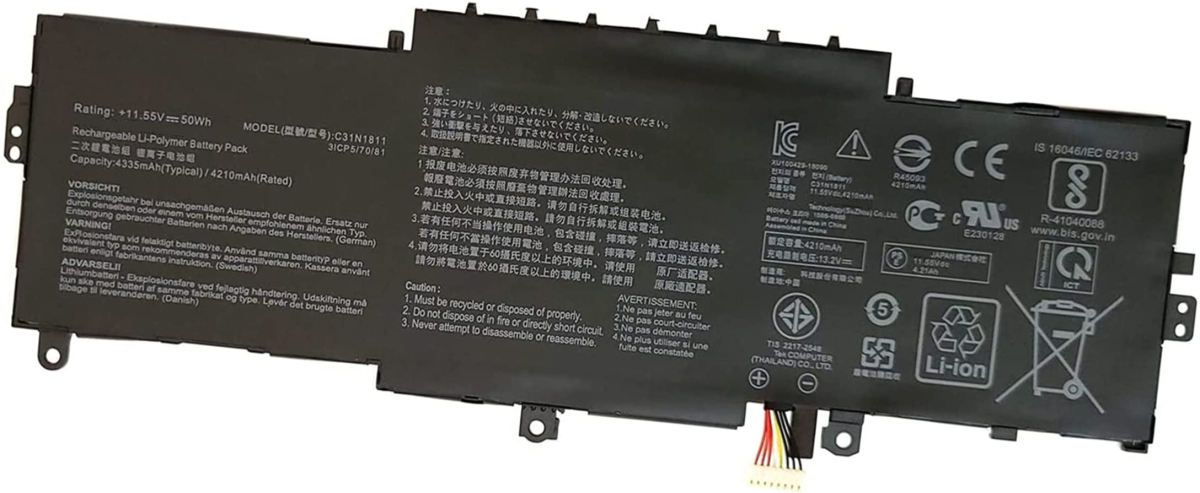 Батерия за лаптопи Asus, 6 клетки, 11.55V, 39Wh, Заместителна ниска цена с бърза доставка - BestPC.BG