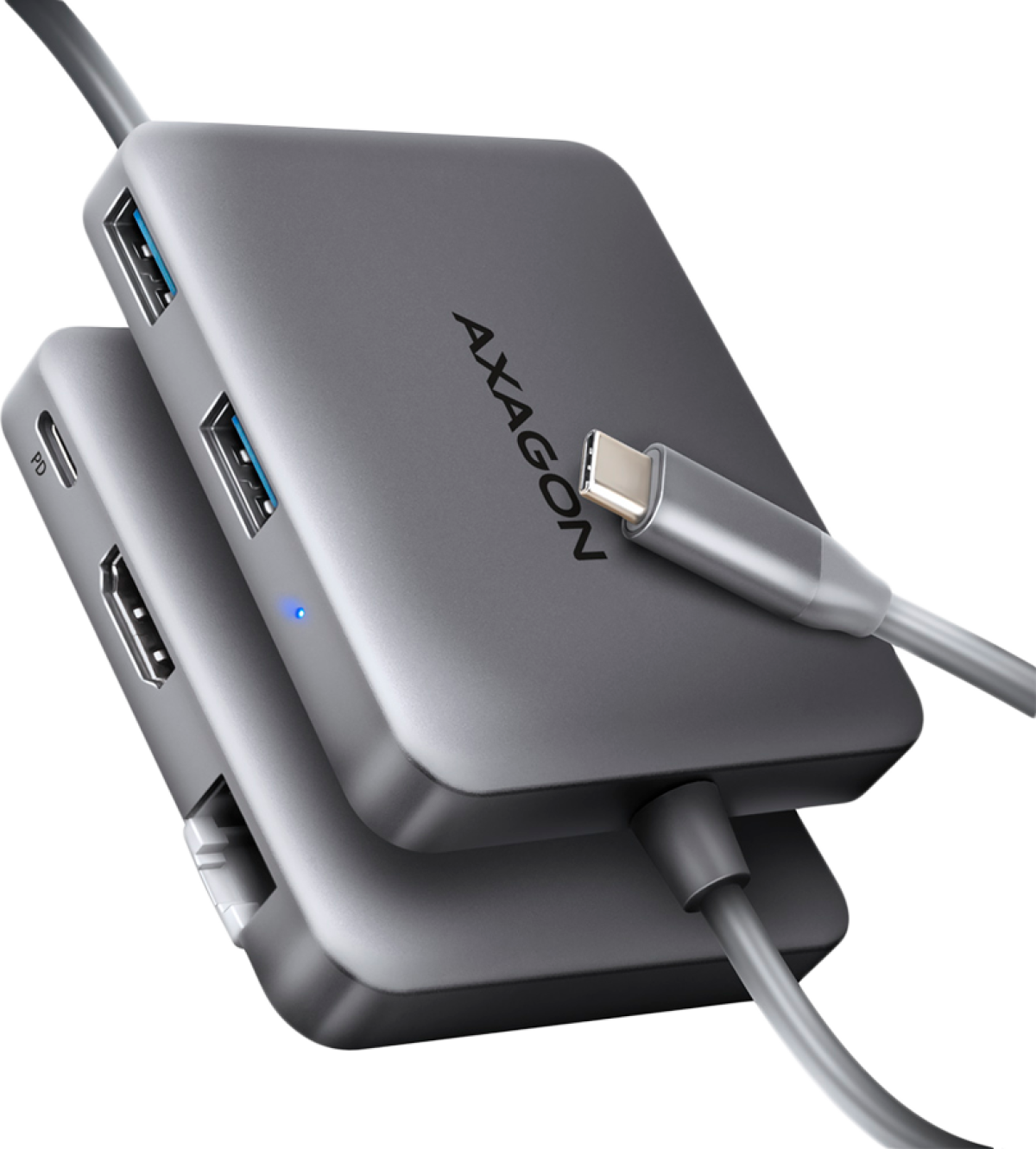 Докинг станция AXAGON HMC-5HL, 1x USB 3.2 Type-C, HDMI 4096 x 2160, RJ-45, 1x USB Type-C, 100Wна ниска цена с бърза доставка - BestPC.BG