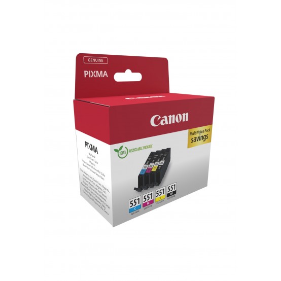 Касета с мастило Canon CLI-551 C-M-Y-BK Multipackна ниска цена с бърза доставка - BestPC.BG