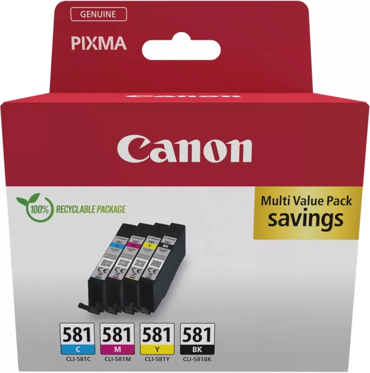 Касета с мастило Canon CLI-581 XL C-M-Y-BK PVPна ниска цена с бърза доставка - BestPC.BG