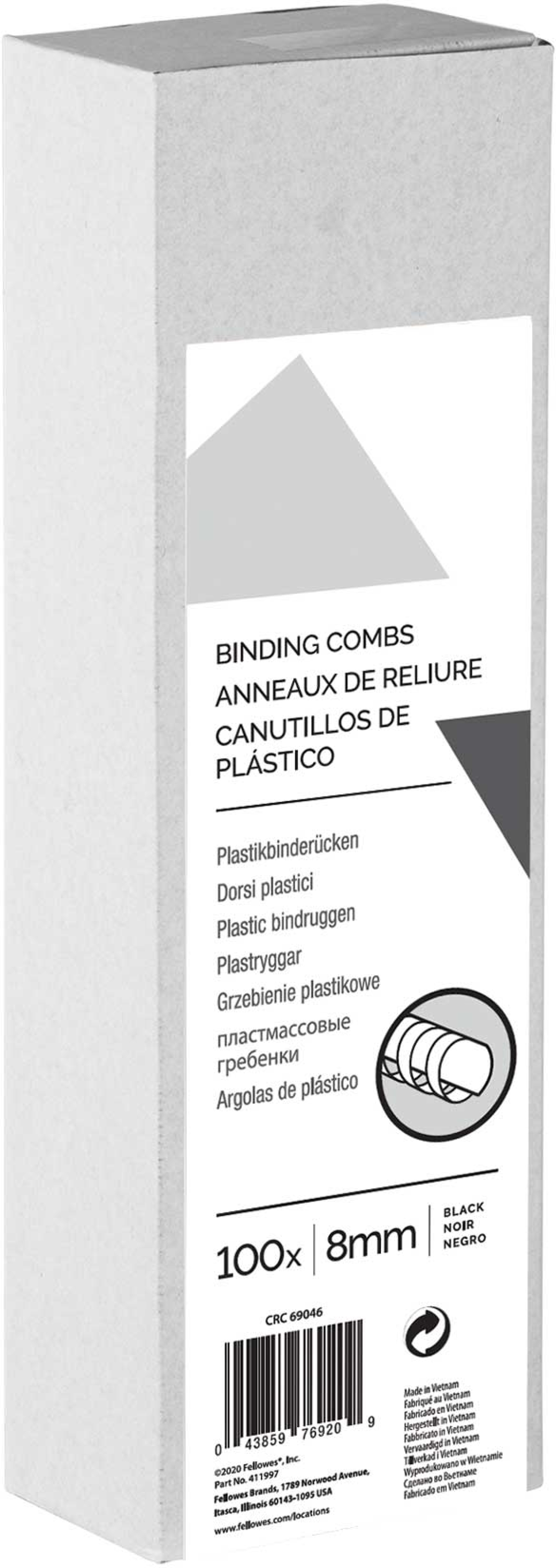 Fellowes Спирали за подвързване, 8 mm, черни, 100 брояна ниска цена с бърза доставка - BestPC.BG
