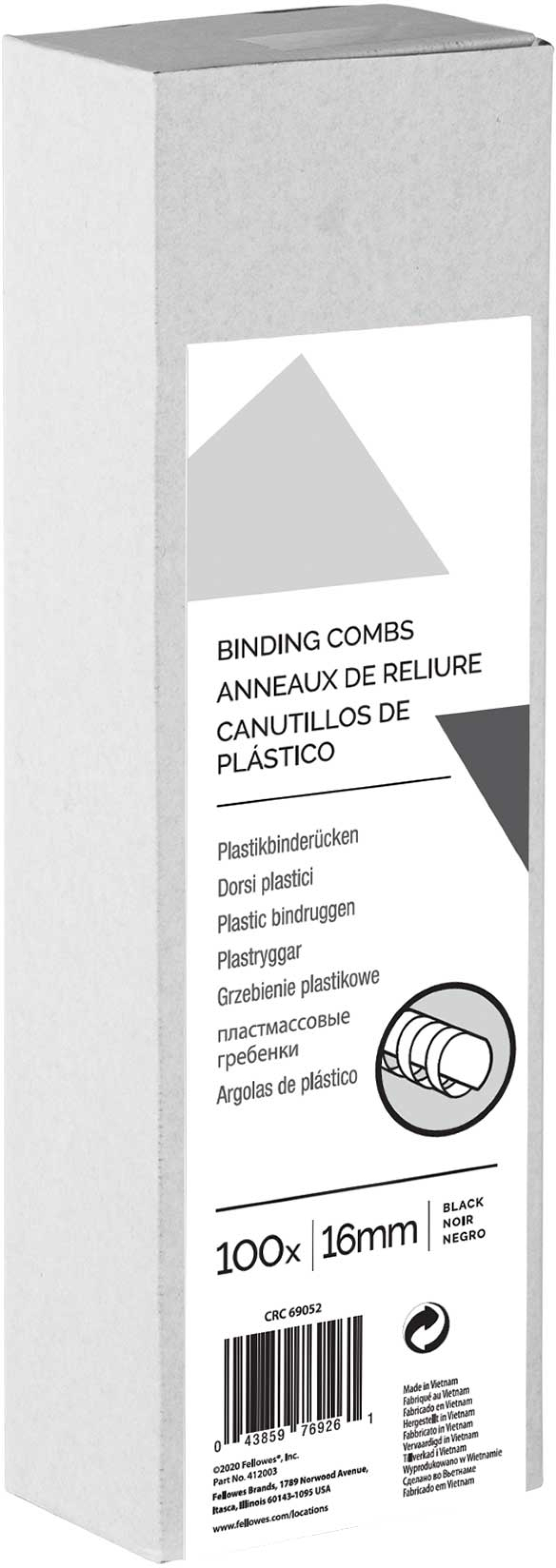 Продукт Fellowes Спирали за подвързване, 16 mm, черни, 100 брояна ниска цена с бърза доставка - BestPC.BG
