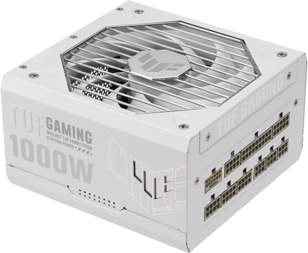Захранване ASUS TUF Gaming White 1000W, 80+ Gold PCIe 5.0, Fully Modularна ниска цена с бърза доставка - BestPC.BG