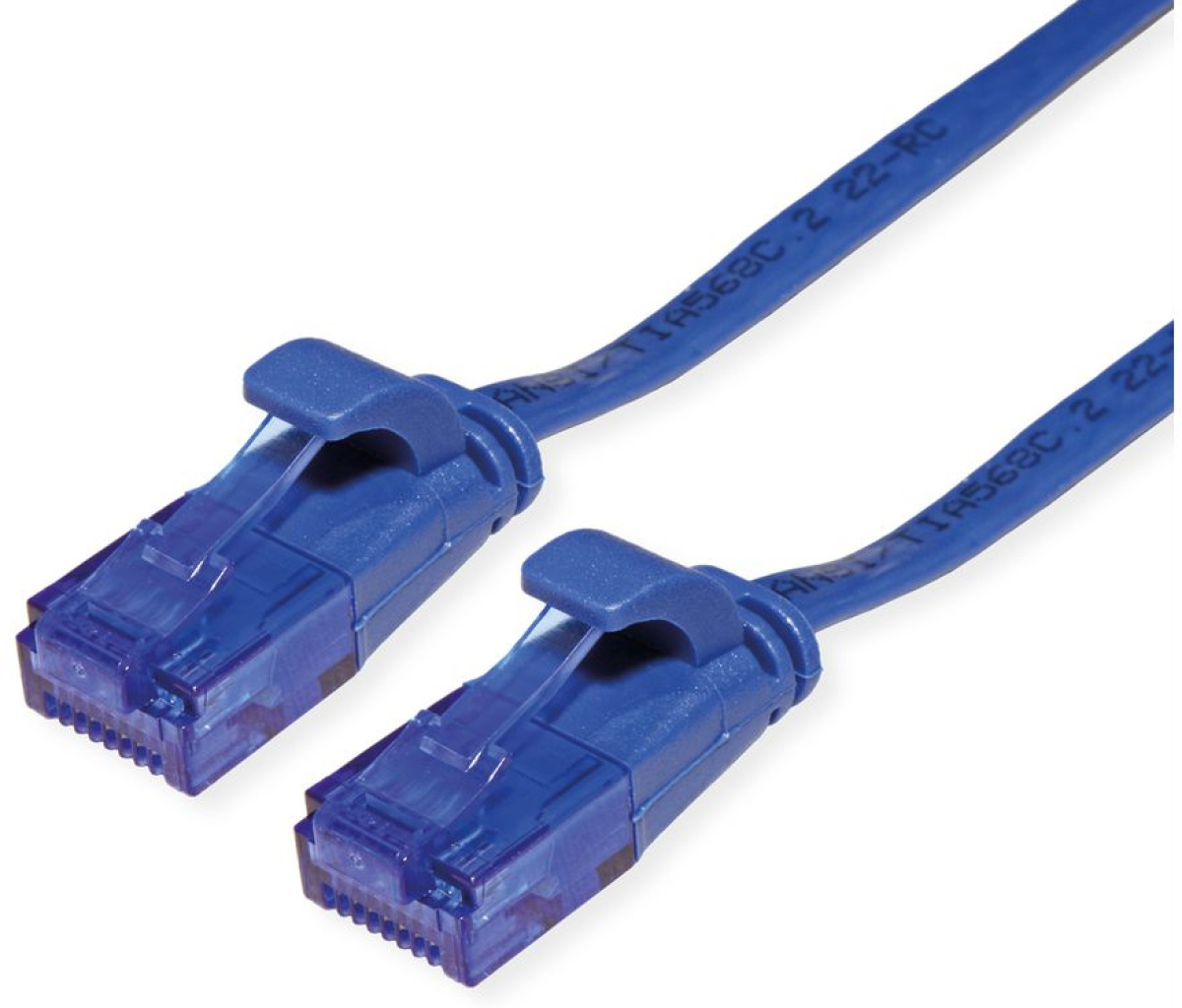 VALUE 21.99.2052 :: Кабел UTP Cat. 6a (Class EA), extra-flat, син, 2.0 мна ниска цена с бърза доставка - BestPC.BG