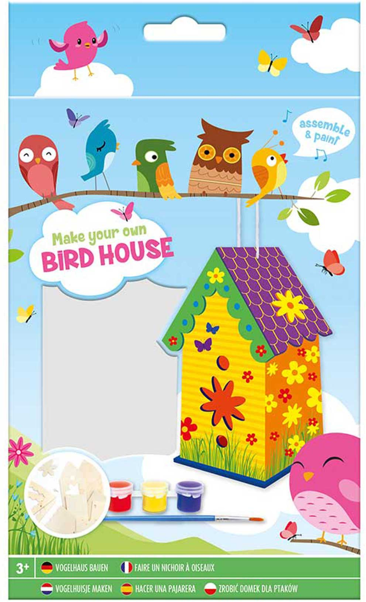 Moxy Направи си къщичка за птици - Цвете, с включени четка и боина ниска цена с бърза доставка - BestPC.BG