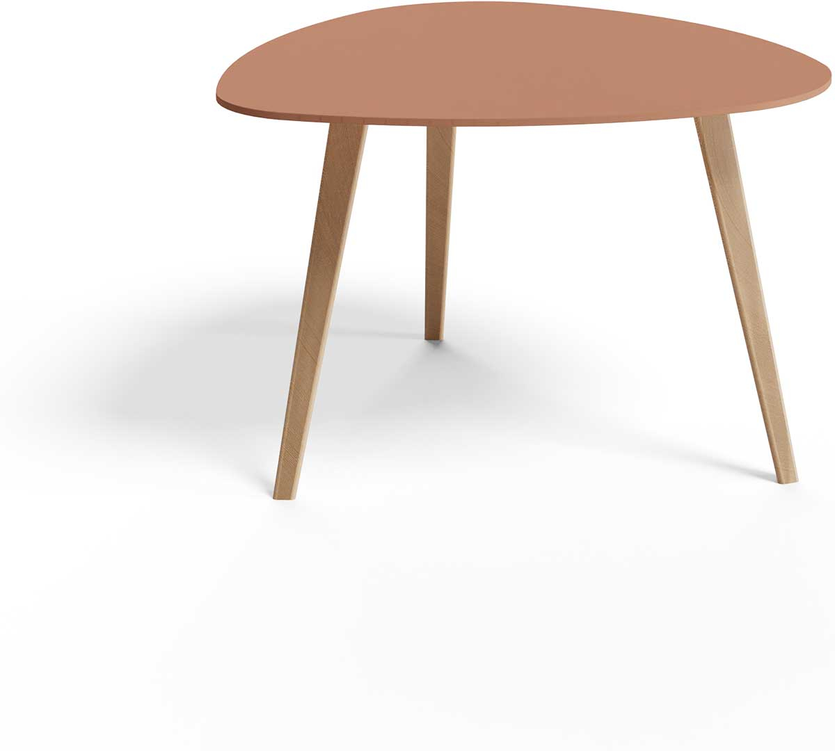 Ниска маса RFG Torino, 650 х 650 х 450 mm, триъгълен плот, ПДЧ, меламин светъл дъб и керемиденона ниска цена с бърза доставка - BestPC.BG