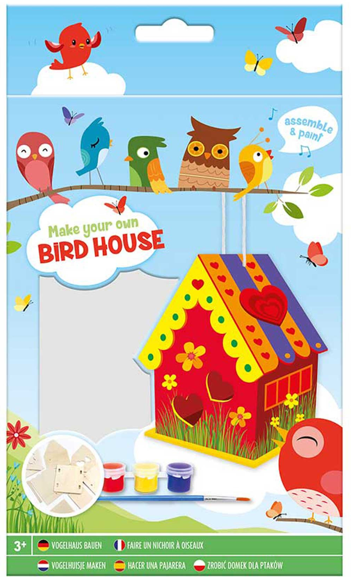 Moxy Къщичка за птици, мини, дървена, с четка и бои, асорти, опаковка 48на ниска цена с бърза доставка - BestPC.BG