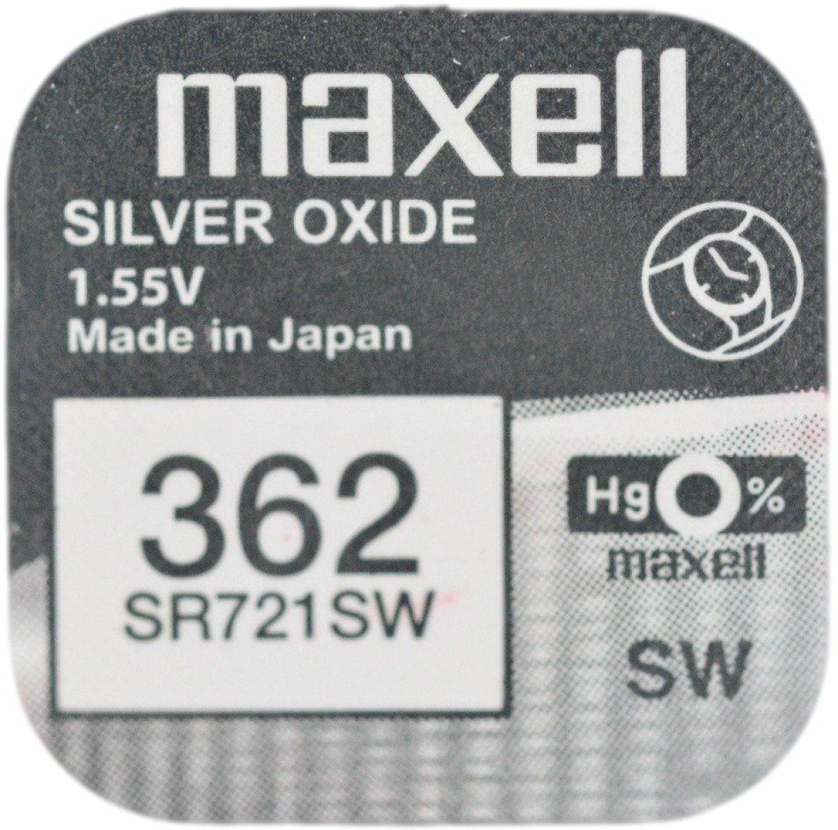 Бутонна батерия сребърна MAXELL SR721 SW  AG11-362- 1.55Vна ниска цена с бърза доставка - BestPC.BG