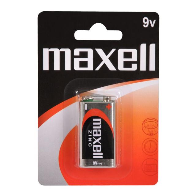 Цинк Манганова батерия MAXELL 6F22 -9V- 1 бр. в блистер -20бр-кутияна ниска цена с бърза доставка - BestPC.BG