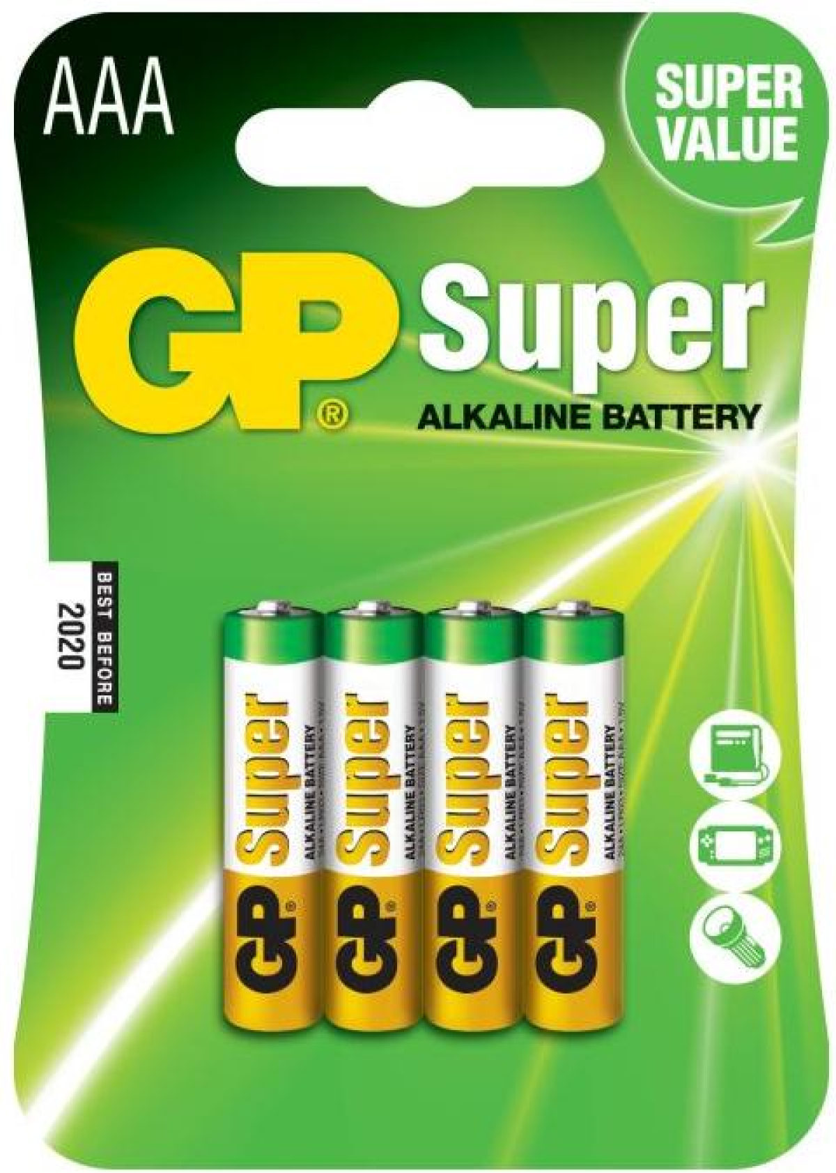 Алкална батерия GP SUPER LR03 AAA, 4 бр. в опаковка - блистер, 1.5V,GP-BA-24A21на ниска цена с бърза доставка - BestPC.BG