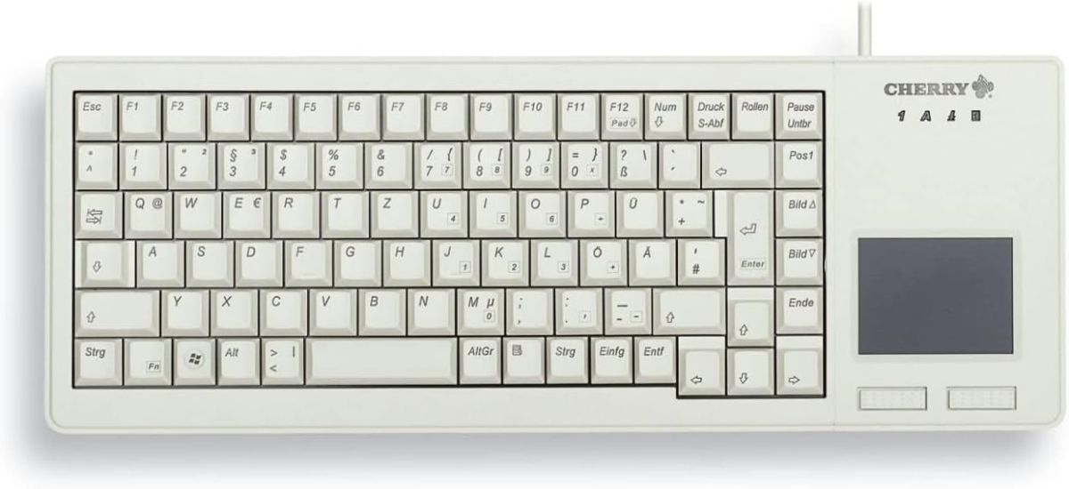 Жична индустриална клавиатура CHERRY G84-5500 XS с тъч пад, бялана ниска цена с бърза доставка - BestPC.BG