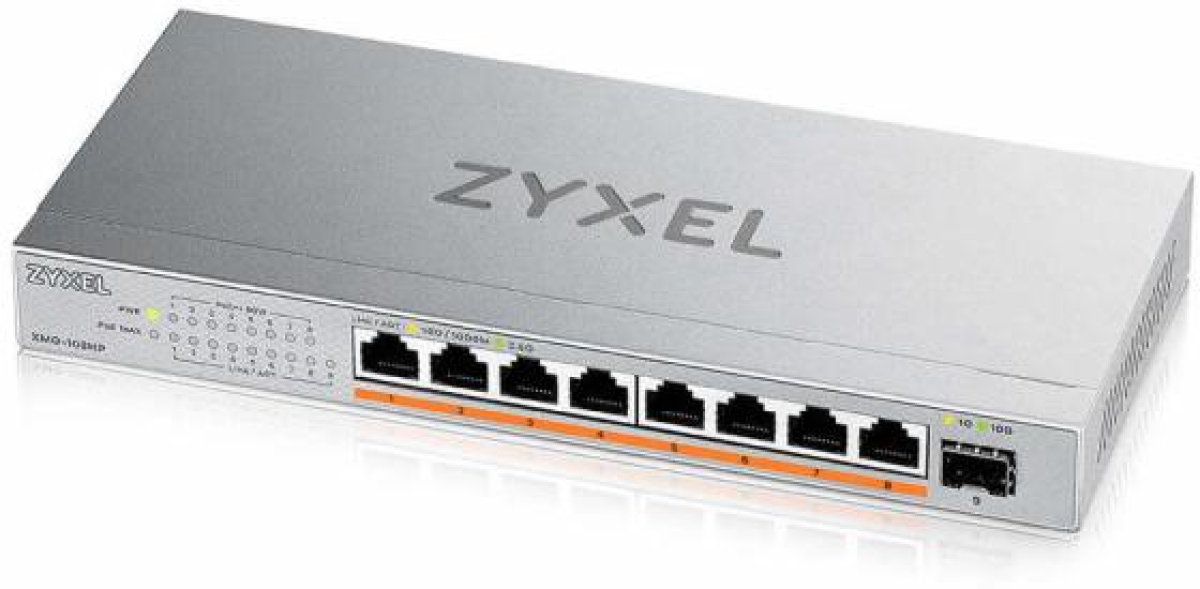 Комутатор/Суич ZyXEL XMG-108HP, 1x SFP+, 8x 2,5Gb, 100W PoE budget, 802.3bt PoE++,на ниска цена с бърза доставка - BestPC.BG