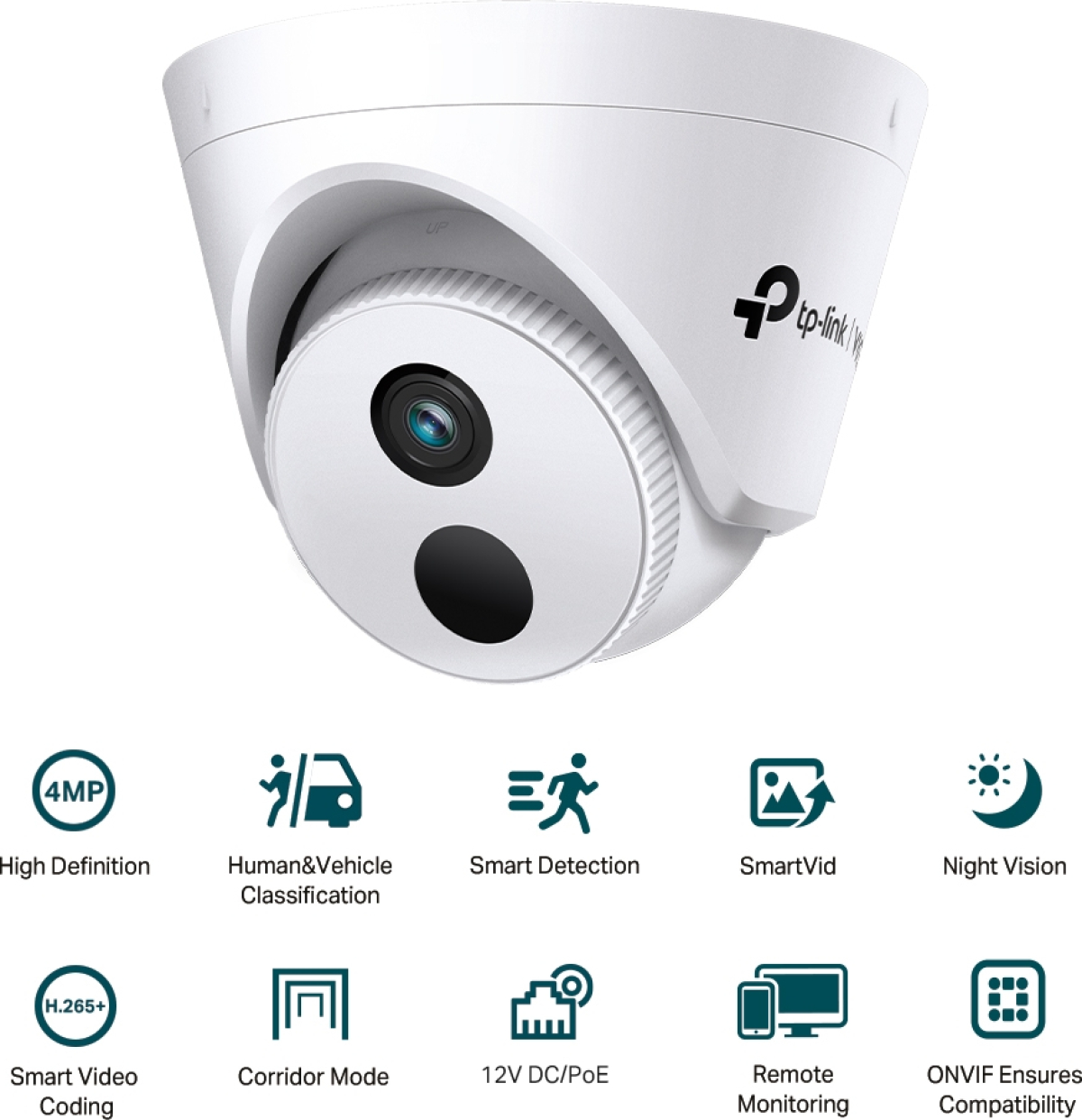 Камера TP-Link VIGI C440I(4mm), 4MP IR куполна мрежова камерана ниска цена с бърза доставка - BestPC.BG
