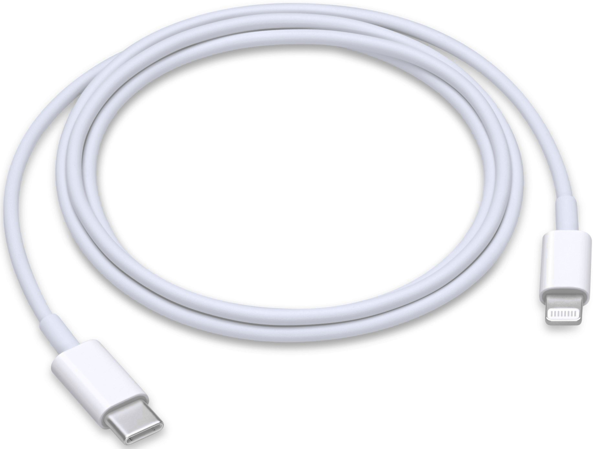 Кабел/адаптер USB Type-C към Lightning, 1m, зареждане, пренос на данни, бялна ниска цена с бърза доставка - BestPC.BG