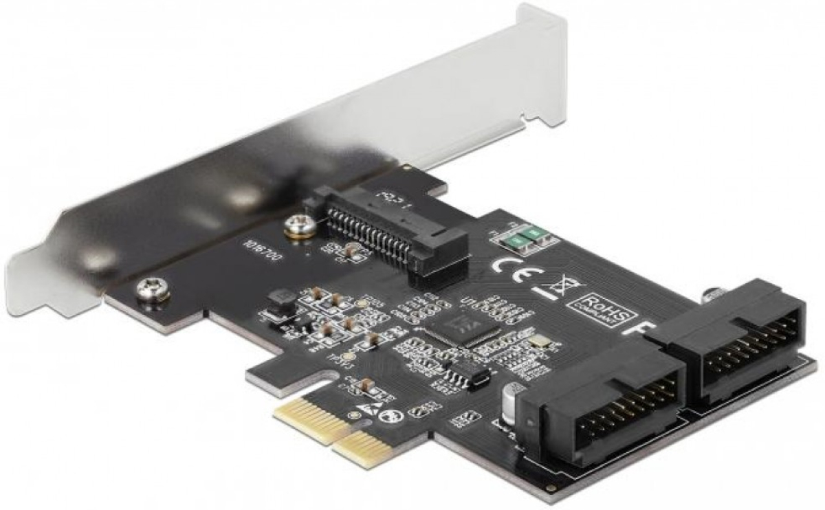 Мрежова LAN карта/адаптер Delock 90387, 1x PCI Express, 2x 19 pin USB 5 Gbps, 1x SATA 15 pin power connectorна ниска цена с бърза доставка - BestPC.BG