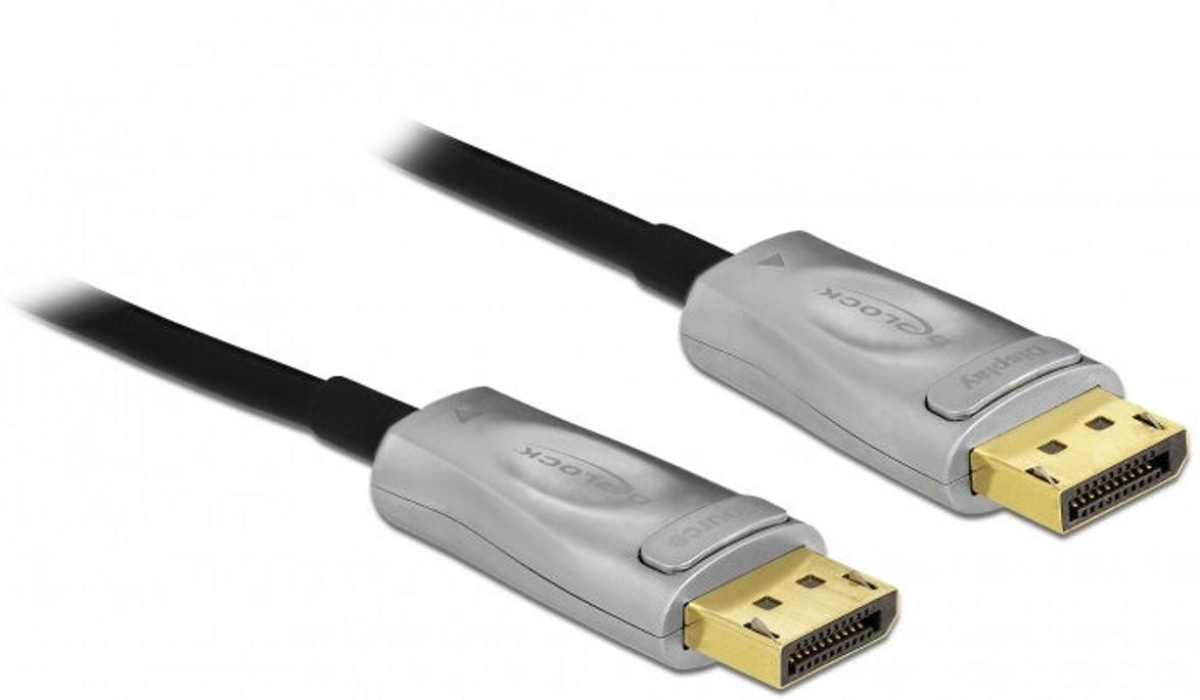 Оптичен кабел Delock, Активен, DisplayPort 1.4, 8K, 70 m, Черенна ниска цена с бърза доставка - BestPC.BG