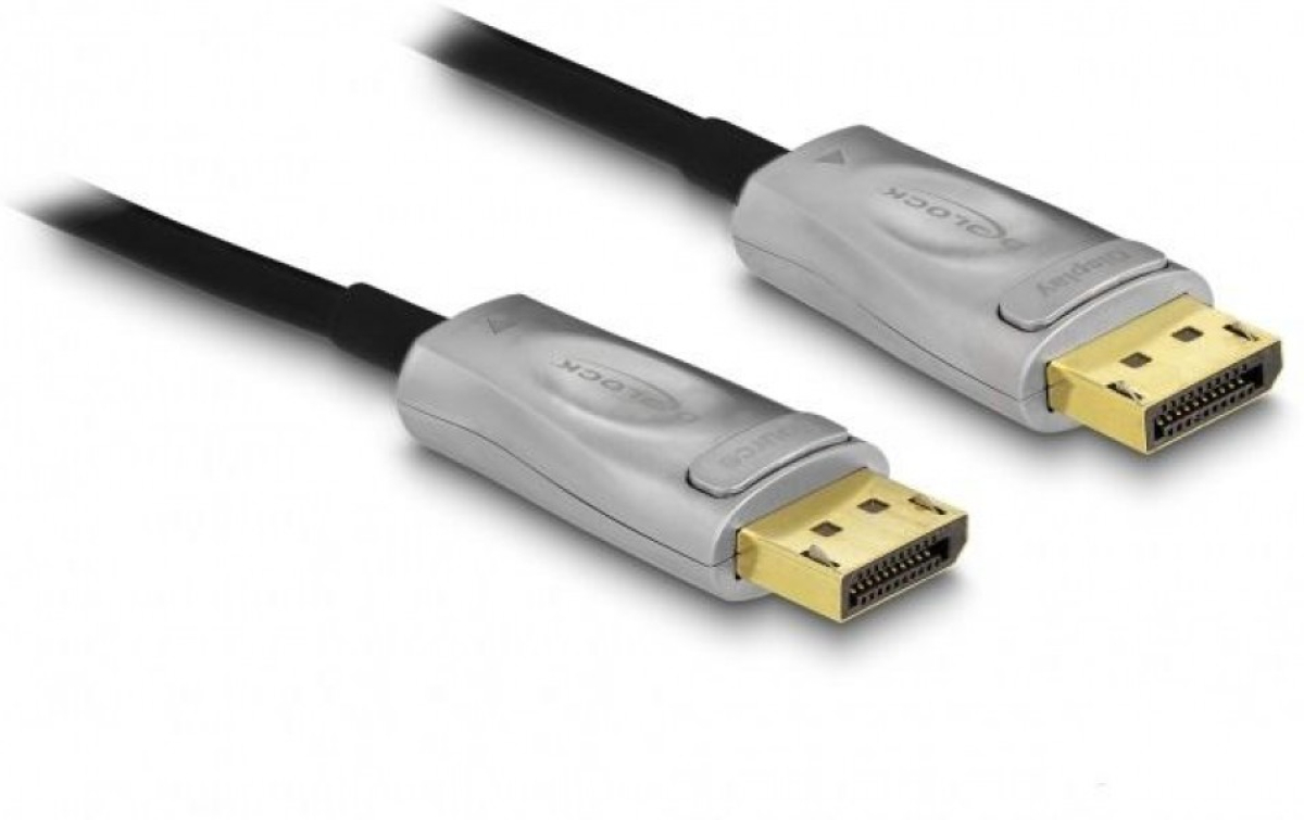 Оптичен кабел Delock, Активен, DisplayPort 1.4 8K, 100 m, Черенна ниска цена с бърза доставка - BestPC.BG