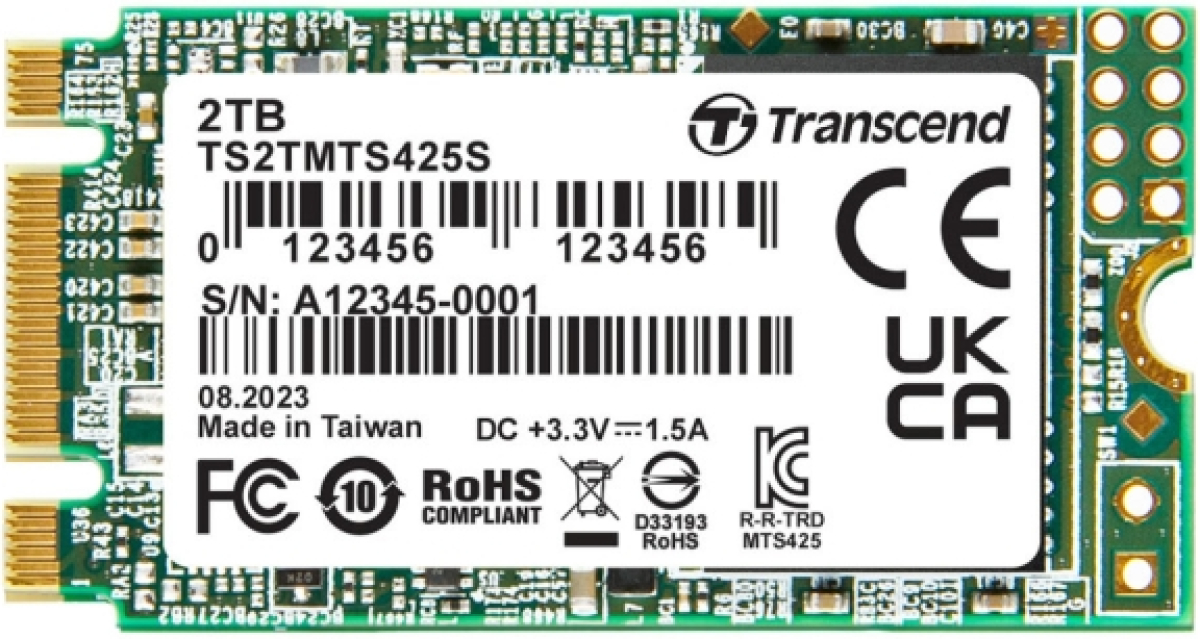 SSD Transcend M.2 SSD 425S, 2TB, 550 MB/s ,SATA III 6Gb/s ,на ниска цена с бърза доставка - BestPC.BG
