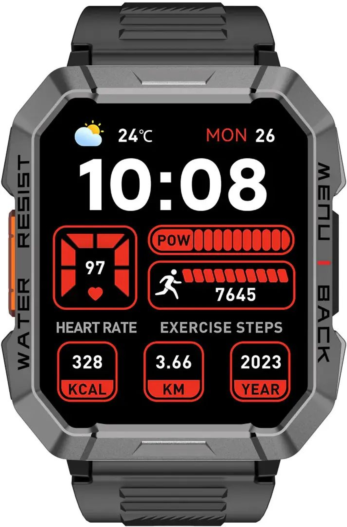 Смарт часовник Blackview W60, 2.01" 280 x 320 TFT, ВТ 5.3, 900 mAh, IP68, PANDA Glass, Черенна ниска цена с бърза доставка - BestPC.BG